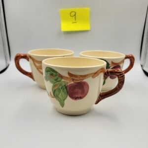Vintage Franciscan Apple Set of Three Mugs (No Saucers)